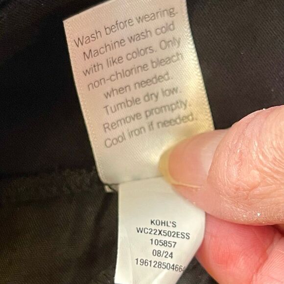 Croft and Barrow Effortless Stretch Black Pants Trousers Short 14P - Picture 6 of 9